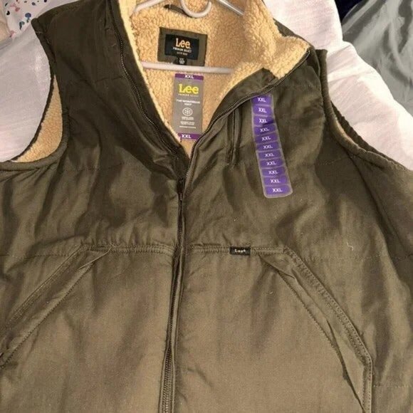 LEE MEN'S XX-Large SHERPA LINED WORKWEAR CANVAS VEST - Picture 3 of 7